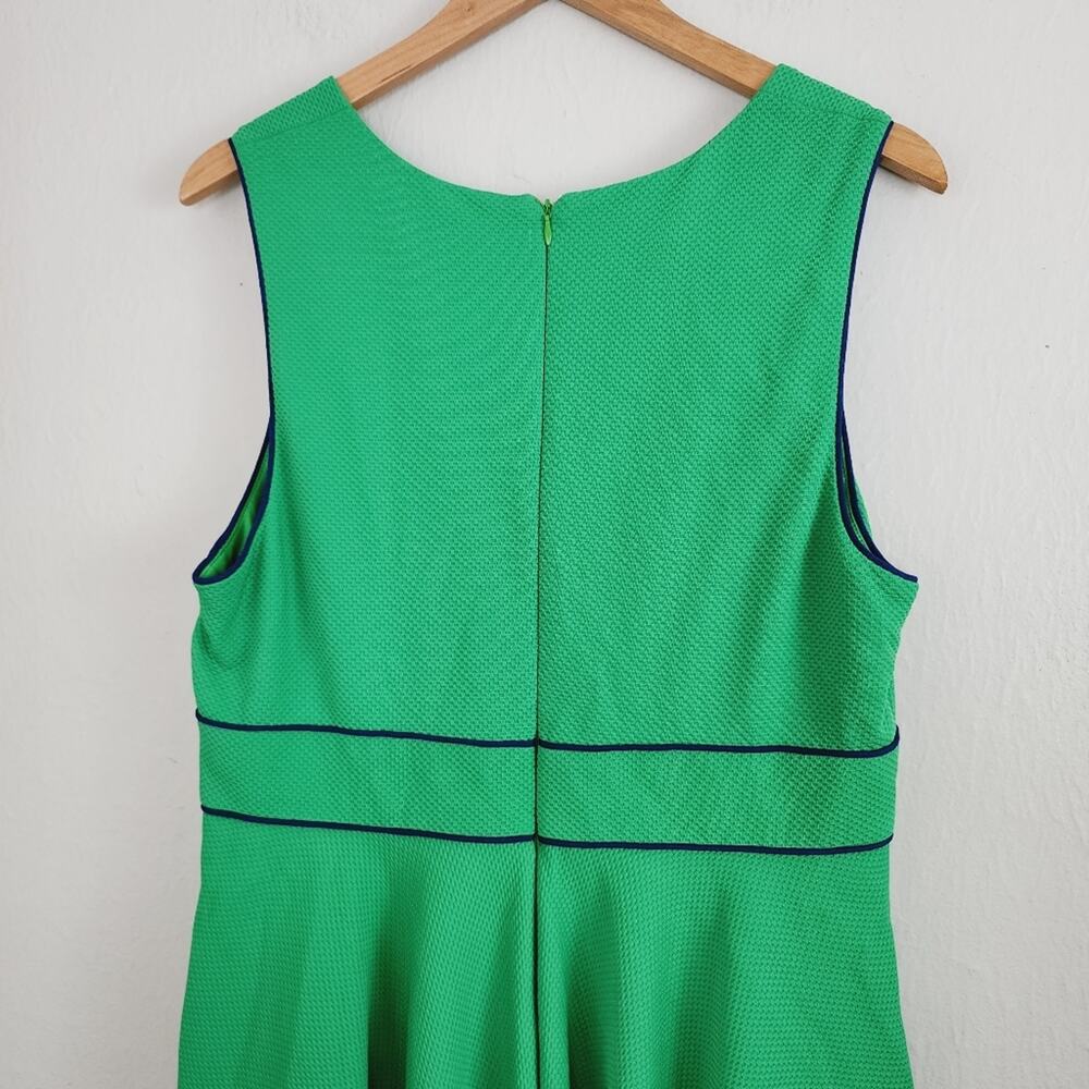 Hutch Anthropologie Kelly Green Navy Bow Fit & Flare Dress Wedding Guest XL - Picture 10 of 10